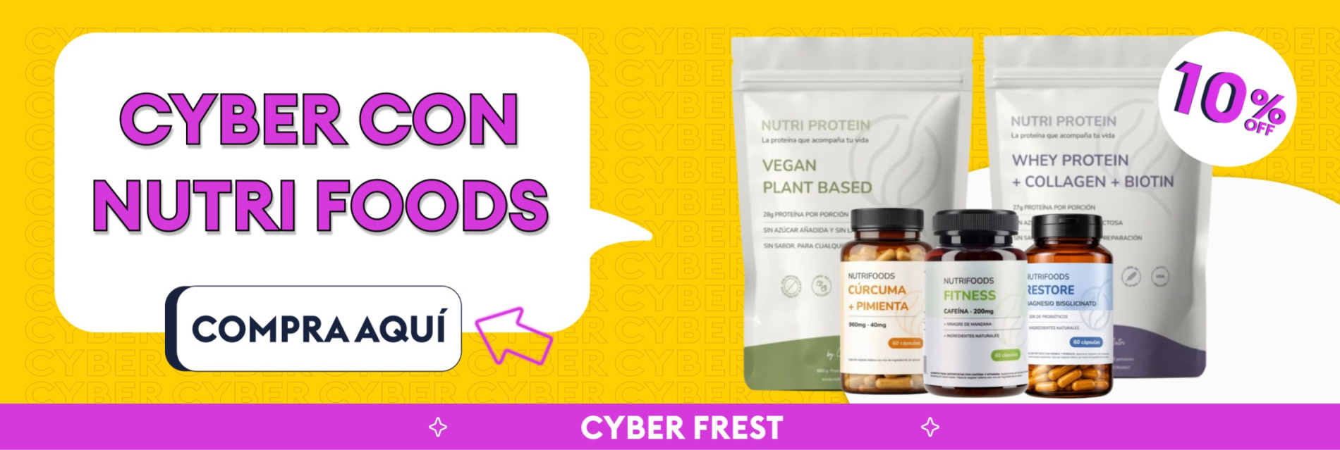 Cyber Frest: proteínas y vitaminas con hasta 30% OFF