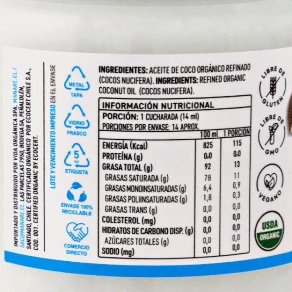 Imagen del producto Aceite de Coco Orgánico 2