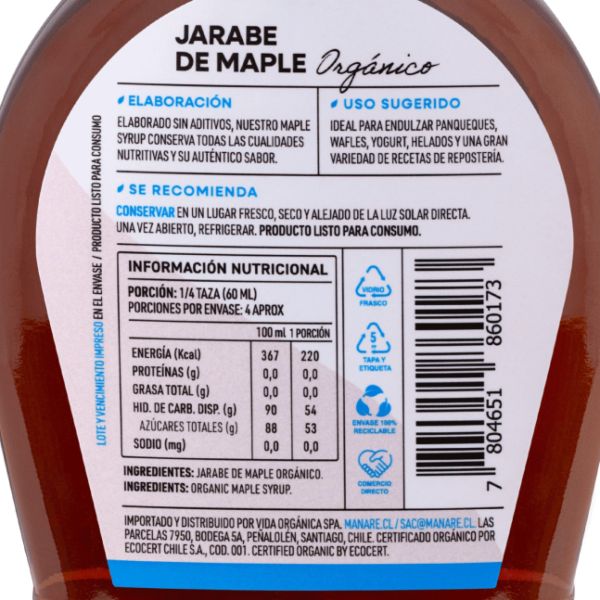 Imagen del producto Jarabe de Maple Orgánico 2