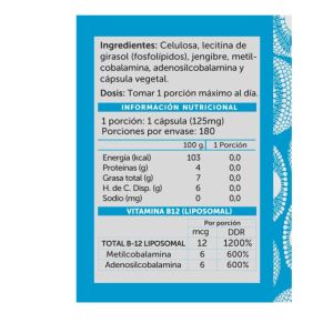 Imagen del producto Vitamina B12 Plus Liposomal (Metilcobalamina) 3