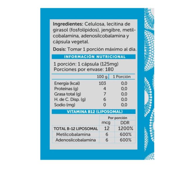 Imagen del producto Vitamina B12 Plus Liposomal (Metilcobalamina) 3