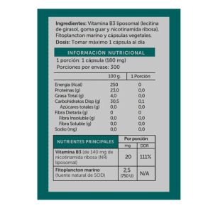 Imagen del producto B3 NAD Precursor Liposomal (Nicotinamida Ribosa) 3