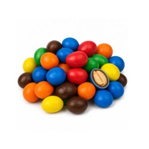 Chocolate con leche relleno de maní recubierto con capa crujiente de azúcar. (Tipo M&M) 250 grs
