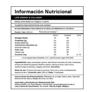 Imagen del producto Bebida Gaseosa Sin Azúcar Energy & Collagen Sabor Matcha - Frambuesa 2