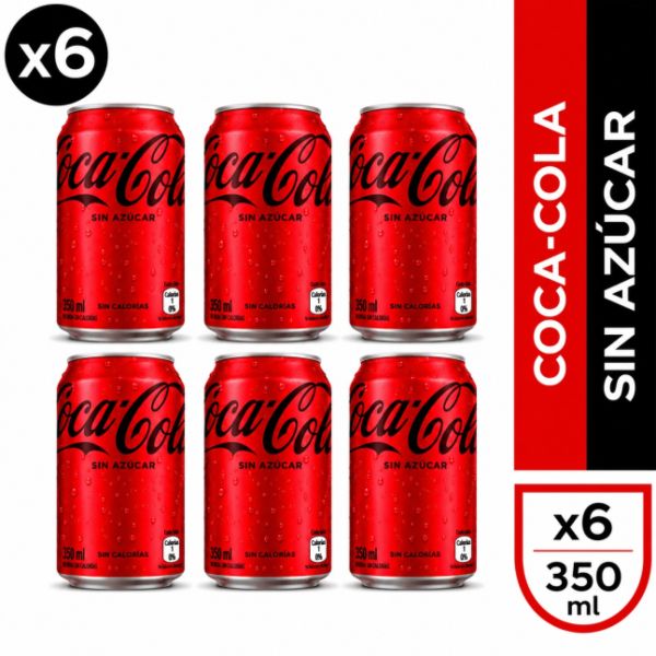 Imagen del producto Bebida Coca Cola Zero Pack 6 un 1