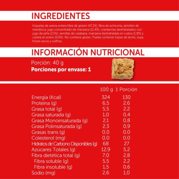 Imagen del producto Bites de Avena Manzana Canela Cranberry 4