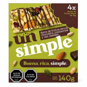 Barra Frutos Secos, Mix Semillas y Cranberries Pack Pack 4 un