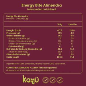 Imagen del producto Energy Bite Sabor Almendras 2