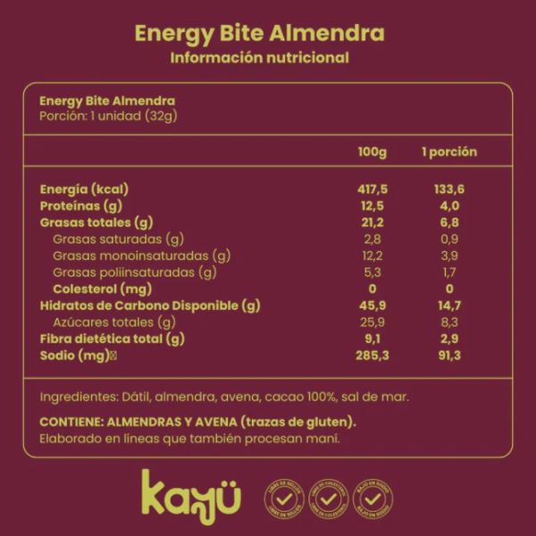 Imagen del producto Energy Bite Sabor Almendras 2