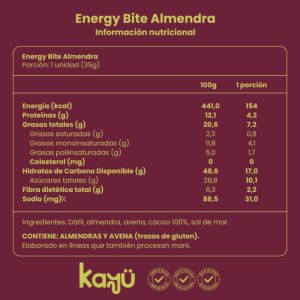 Imagen del producto Energy Bite Sabor Almendras 3