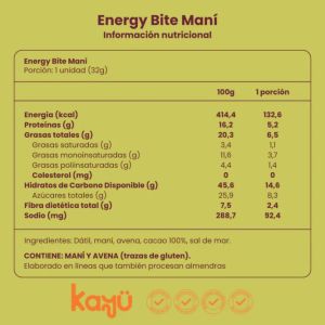 Imagen del producto Energy Bite Sabor Maní 2