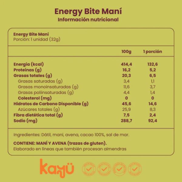 Imagen del producto Energy Bite Sabor Maní 2
