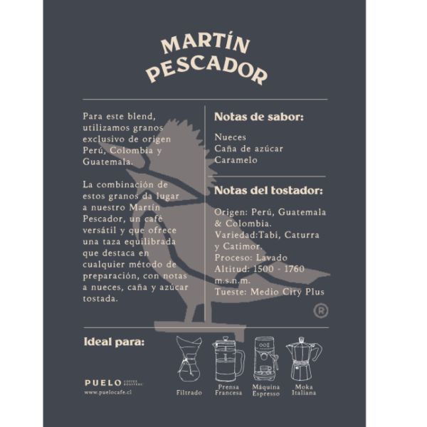 Imagen del producto Café de Especialidad Martin Pescador (Grano Entero) 2