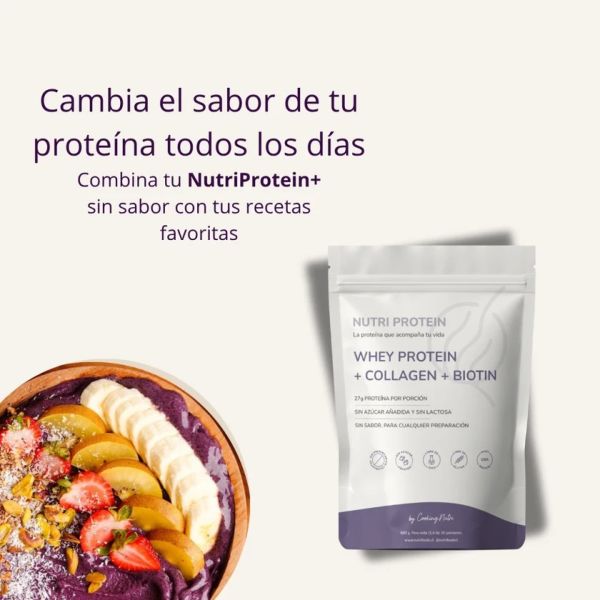 Imagen del producto Proteina Whey Protein + Colágeno + Biotina Sin Sabor 2