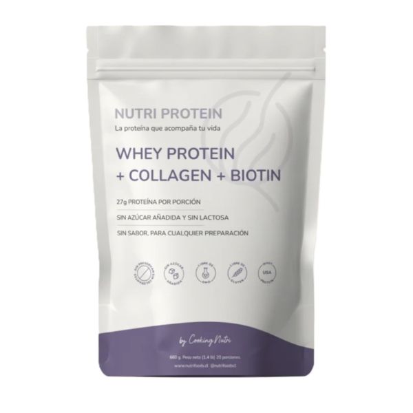 Imagen del producto Proteina Whey Protein + Colágeno + Biotina Sin Sabor